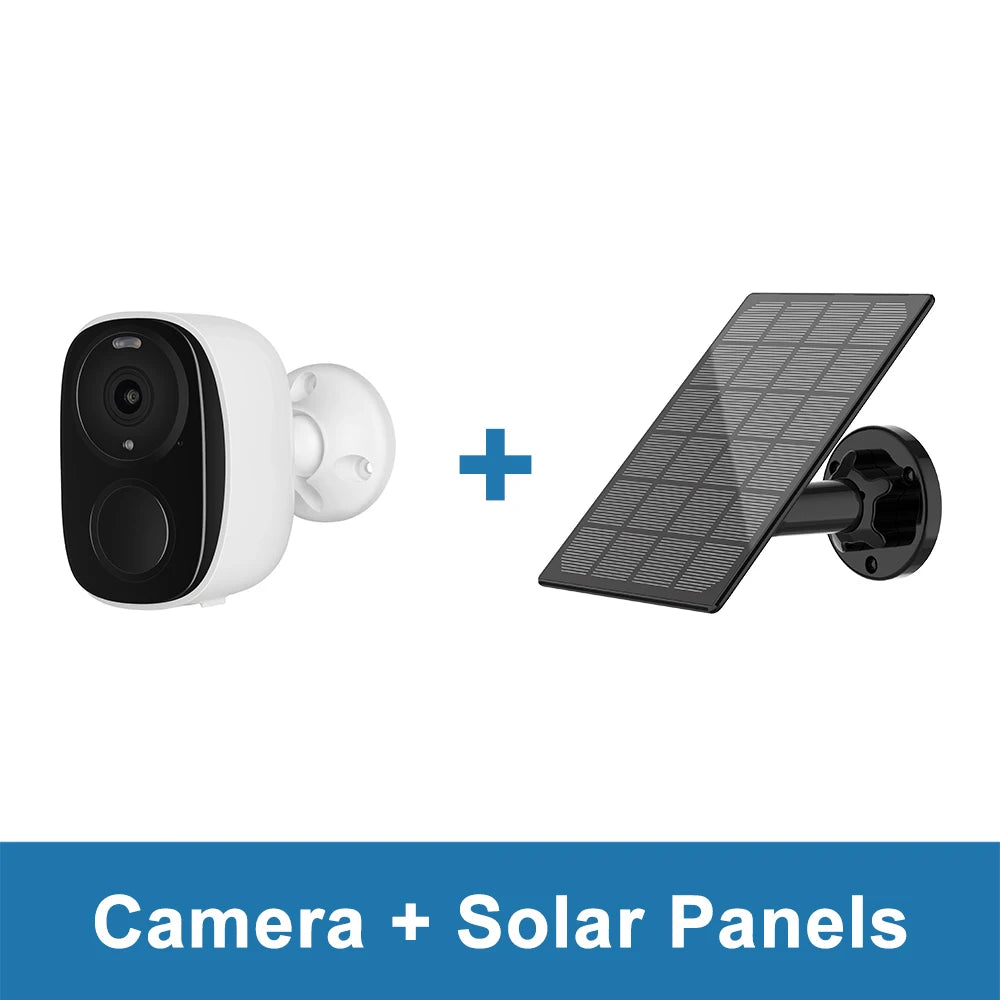 3MP Wireless Security Wifi Camera Outdoor Solar Battery Camera PIR Spotlight Security Solar Camera Security Protection