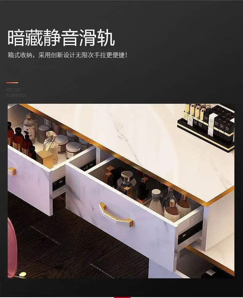 Light Luxury Dresser Simple Ins Style Bedroom Small Apartment Internet Celebrity Ins Dressing Table Multi-functional