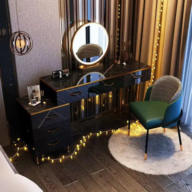 Light Luxury Dresser Simple Ins Style Bedroom Small Apartment Internet Celebrity Ins Dressing Table Multi-functional
