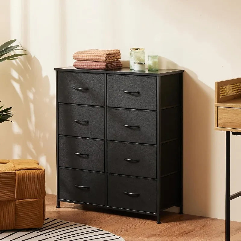 Dresser, Dresser for Bedroom Drawer Organizer Storage Drawers, Fabric Storage Tower with 8 Drawers, Chest of