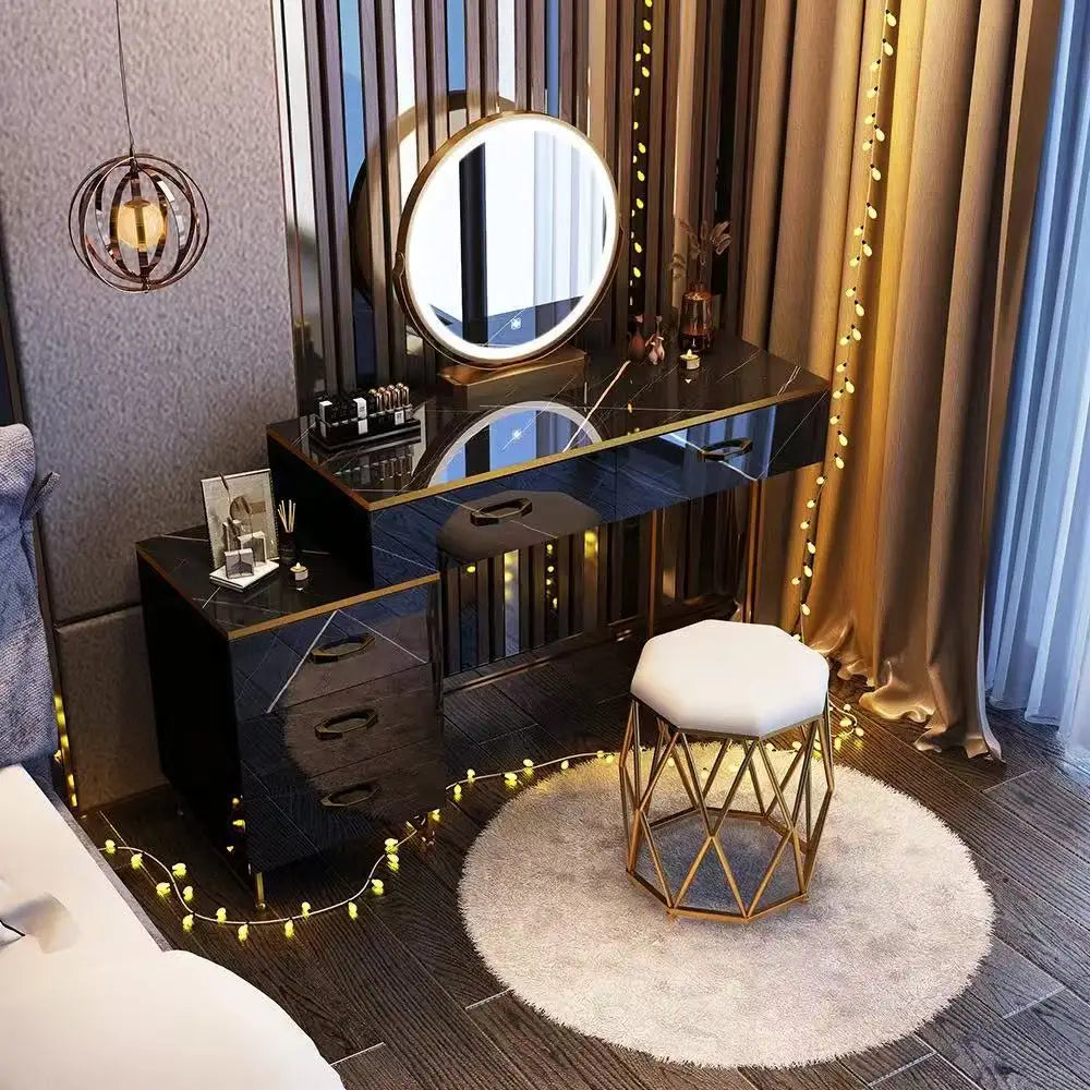 Light Luxury Dresser Simple Ins Style Bedroom Small Apartment Internet Celebrity Ins Dressing Table Multi-functional