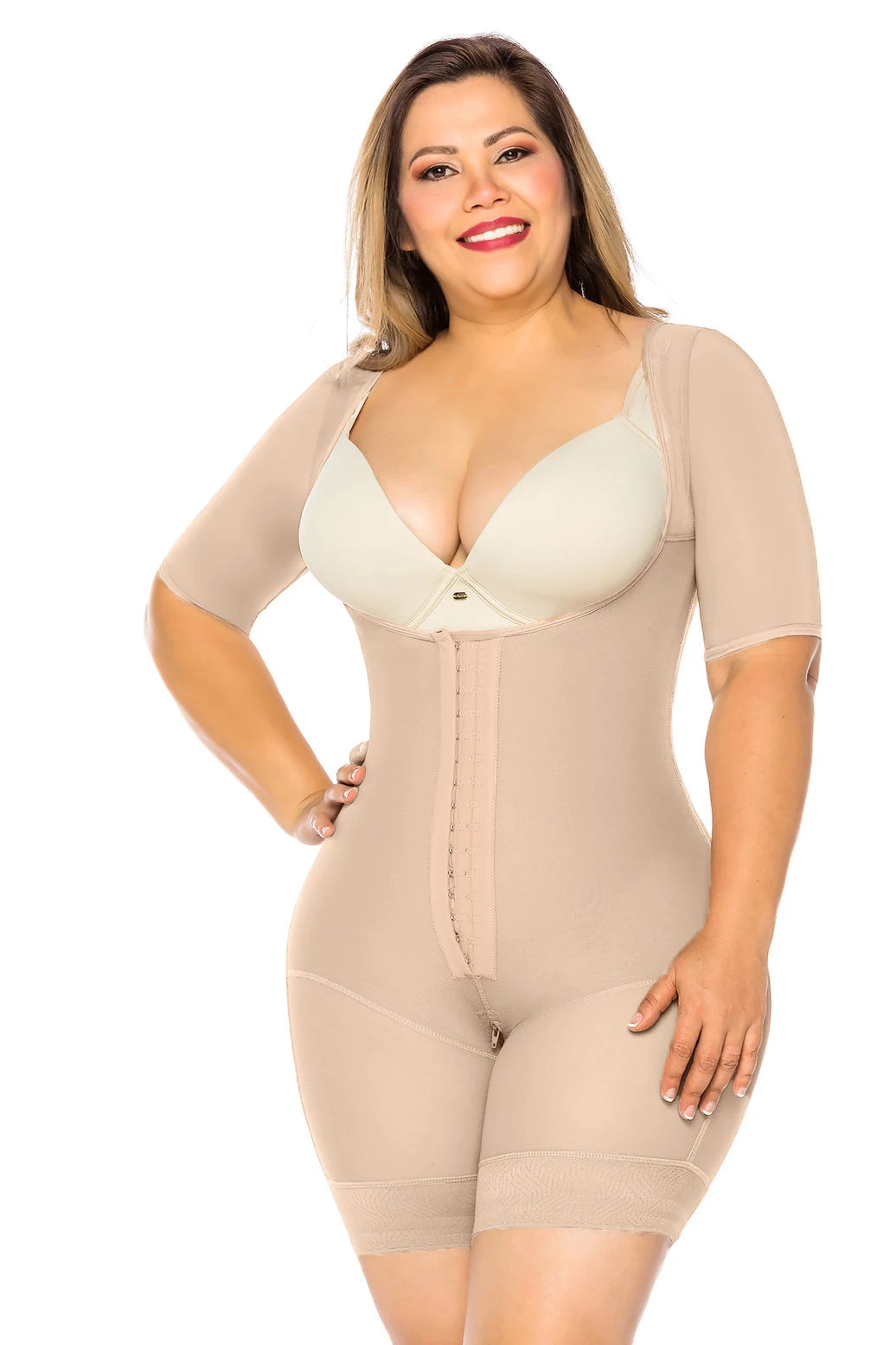Faja Colombianas Compression Open-bust Long Sleeves Shapewear Butt Lifter Post-operative Underwear Slimming Body Shaper