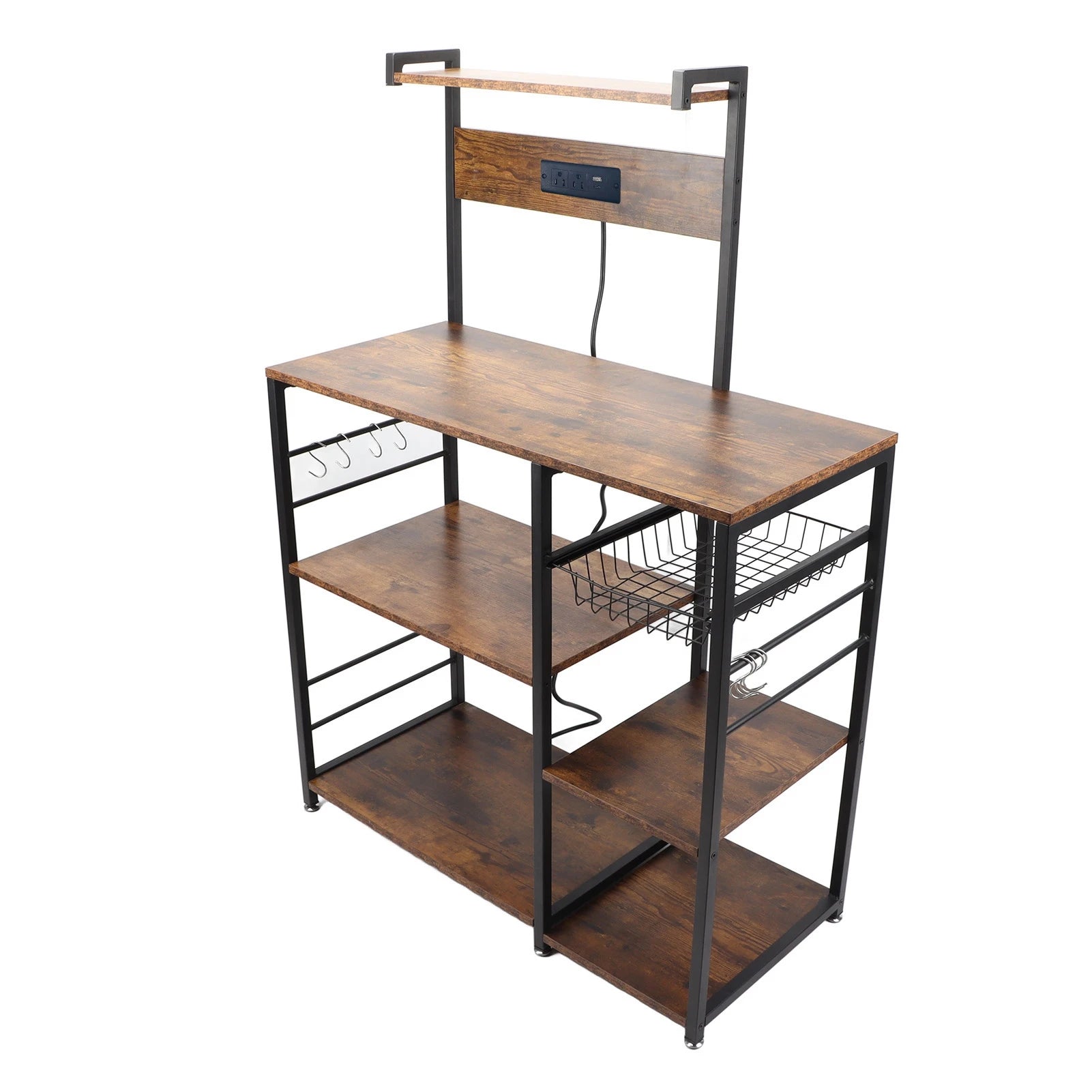 Kitchen Utility Storage Shelf Microwave Oven Stand Coffee Bar Station Rust Resistant Strong Load Bearing Multi Tier for Spices