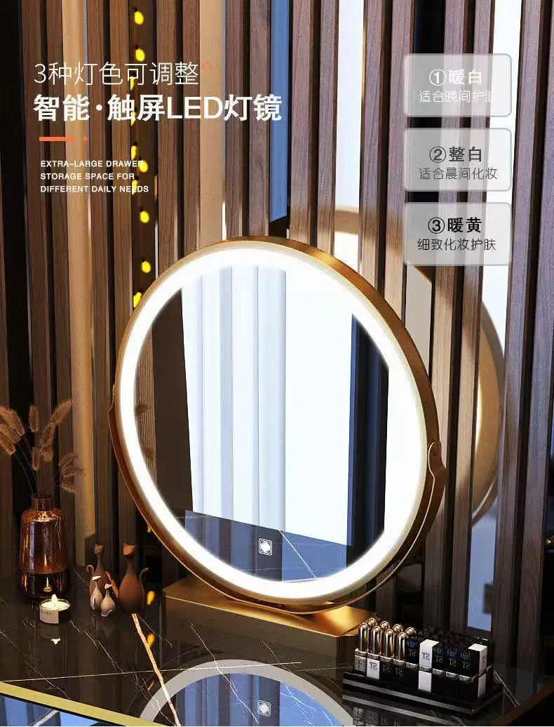 Light Luxury Dresser Simple Ins Style Bedroom Small Apartment Internet Celebrity Ins Dressing Table Multi-functional