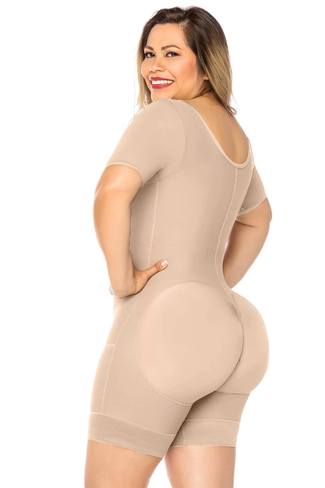 Faja Colombianas Compression Open-bust Long Sleeves Shapewear Butt Lifter Post-operative Underwear Slimming Body Shaper
