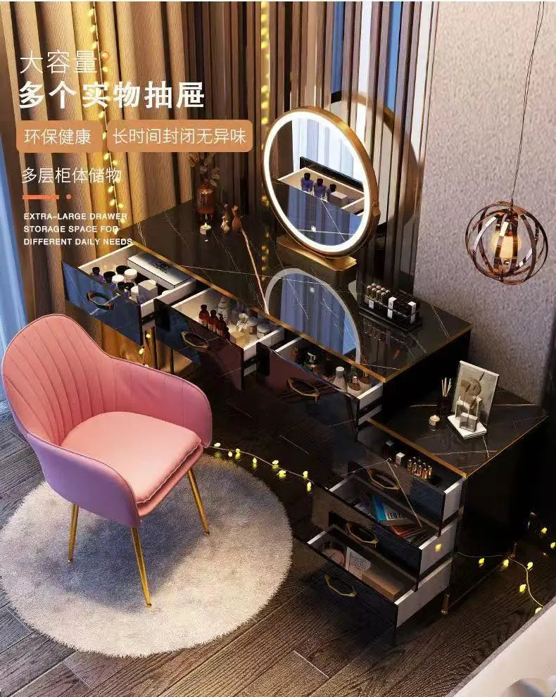 Light Luxury Dresser Simple Ins Style Bedroom Small Apartment Internet Celebrity Ins Dressing Table Multi-functional