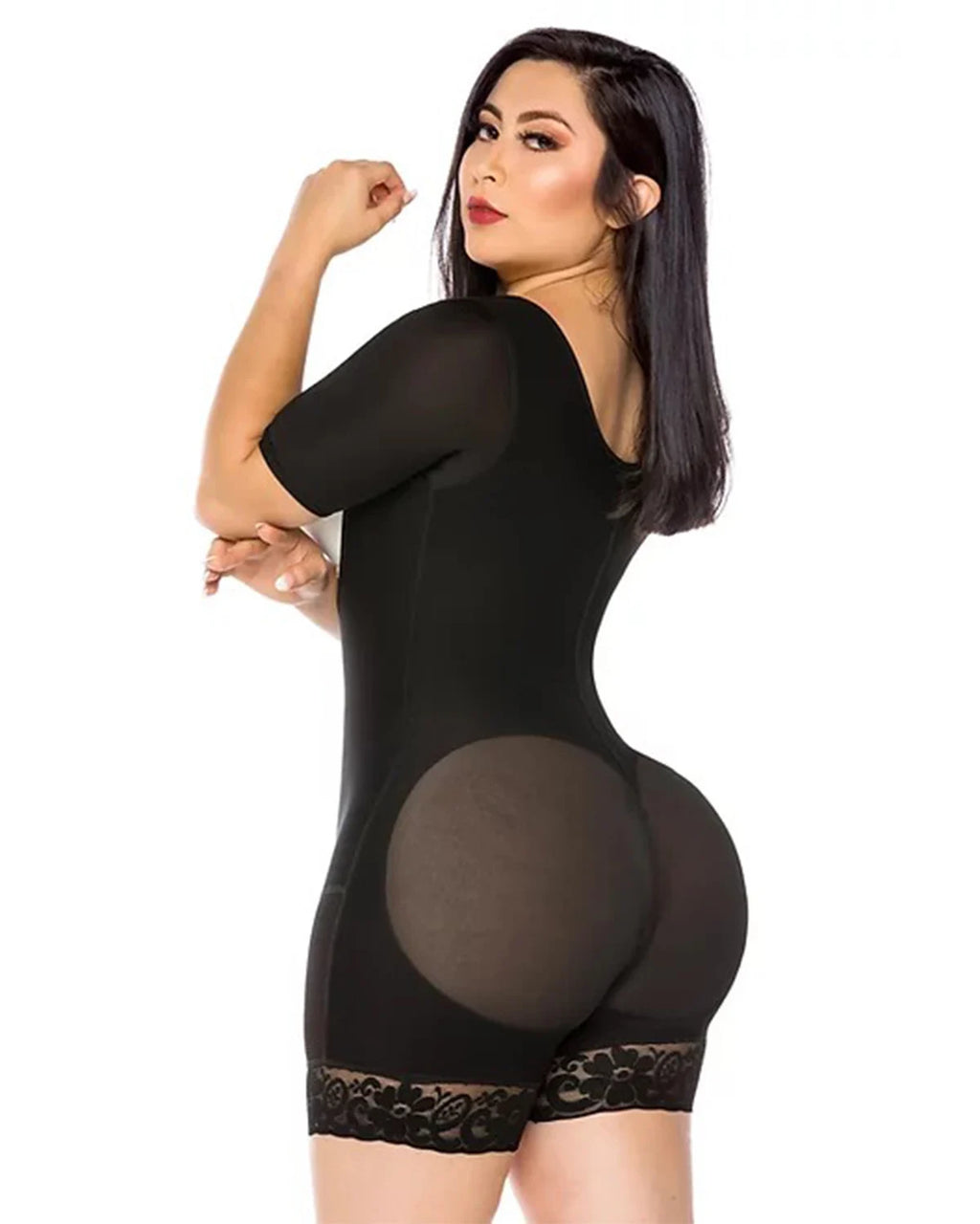Faja Colombianas Compression Open-bust Long Sleeves Shapewear Butt Lifter Post-operative Underwear Slimming Body Shaper