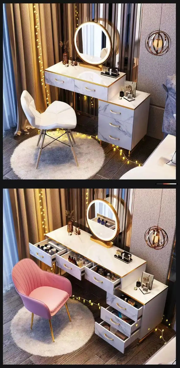 Light Luxury Dresser Simple Ins Style Bedroom Small Apartment Internet Celebrity Ins Dressing Table Multi-functional